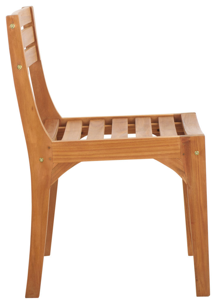 Safavieh Indoor-Outdoor Anna Solid Teak Chair, Set of 2, Natural