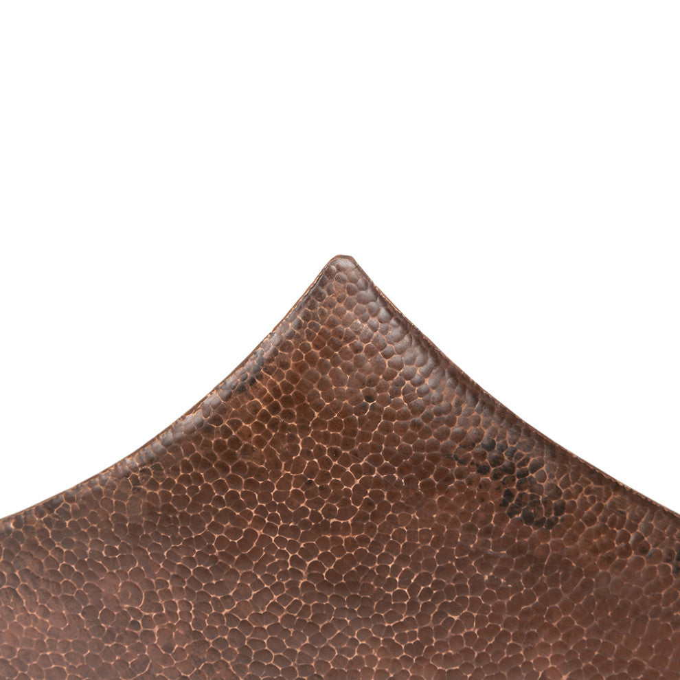 18" Rectangle Modern Slope Hammered Copper Bathroom Sink