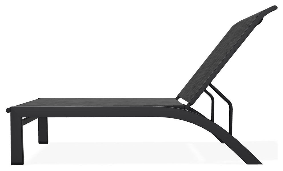 Kendall Sling Stackable Outdoor Chaise Lounge, Augustine Shadow/Black