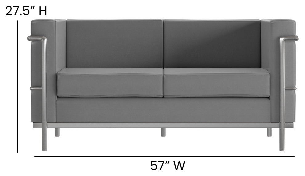Hercules Regal Series LeatherSoft Loveseat, Gray
