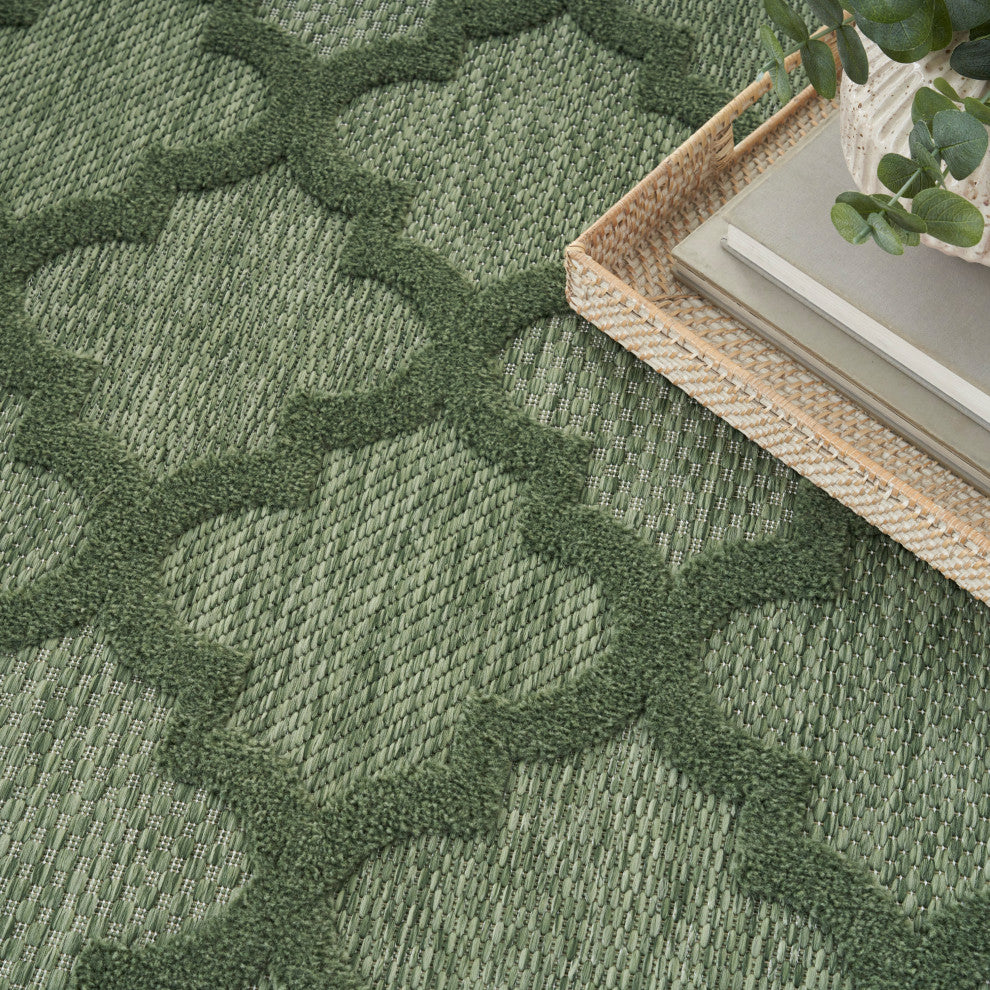 Nourison Easy Care 5' x 7' Green Modern Area Rug