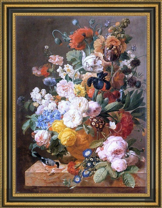 Jan Frans Eliaerts Bouquet of Flowers in a Sculpted VaseCanvas Print, 18"x24"