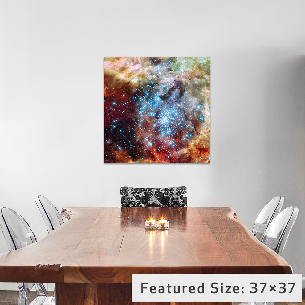 "Star Cluster On Collision Course " Wrapped Canvas Print, 37x37x1.5