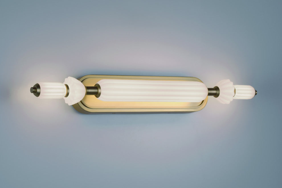 Lansdowne, Vanity, 31", Gold, Opal Glass