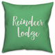 Reindeer Lodge, Light Green 18x18 Throw Pillow