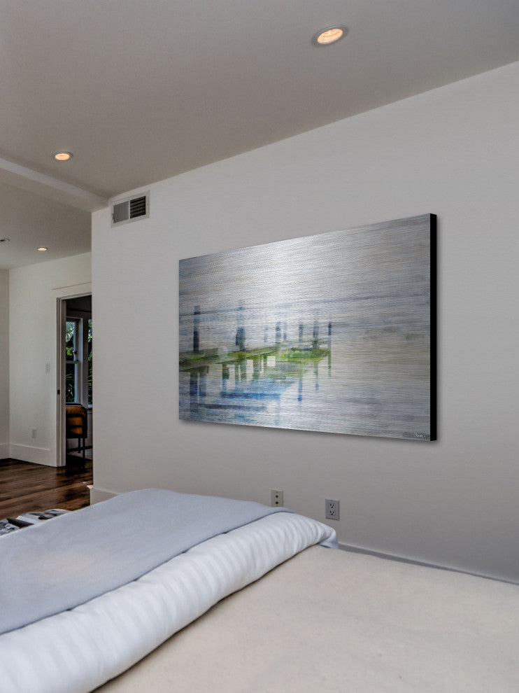 "Dock Mist" UV Ink Print on Brushed  Aluminum, 45"x30"