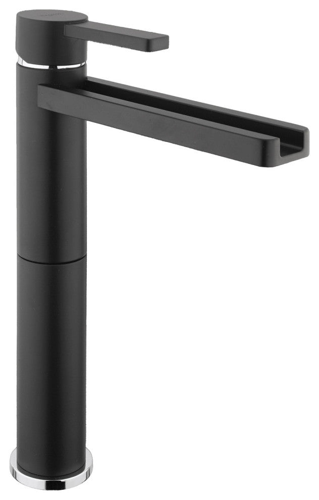 Luxury Waterfall Bathroom Faucet, Matte Black