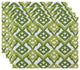 18"x14" Hipster, Geometric Print Placemat, Green, Set of 4