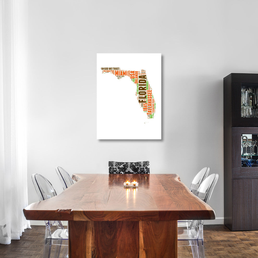 "Florida Word Cloud Map" Fine Art Print