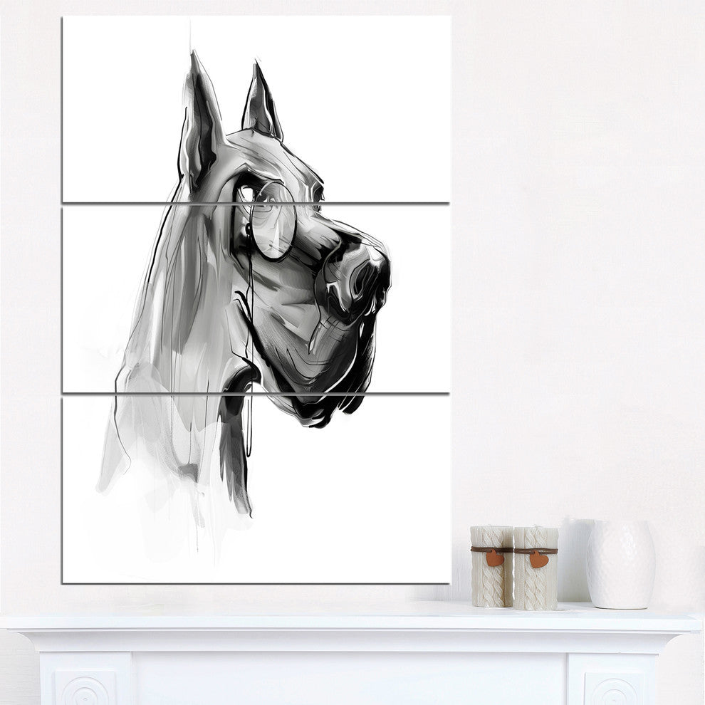 "English Bulldog With Monocle" Digital Metal Wall Art, 3 Panels, 28"x36"