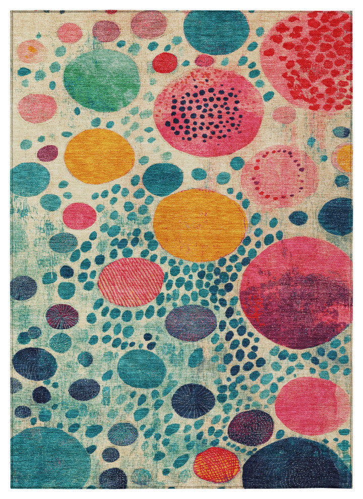 Machine Washable Indoor/Outdoor Chantille ACN1895 Teal 10' x 14' Rug