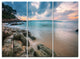 "Gloomy Tropical Sunset Beach" Metal Wall Art, 3 Panels, 36"x28"