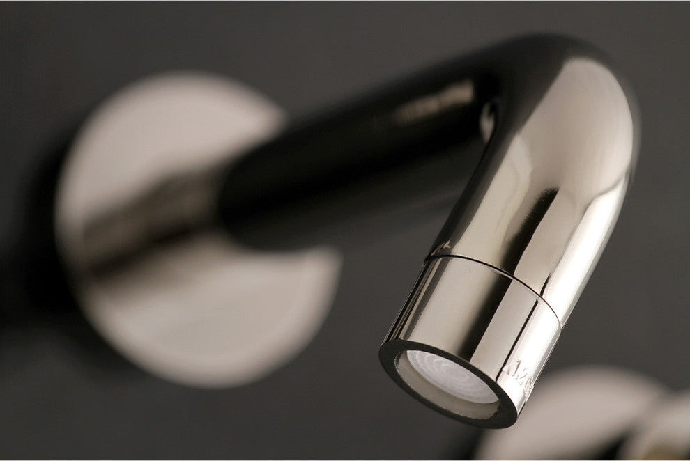 Kingston Brass 2-Handle Wall Mount Bathroom Faucet, Polished Nickel