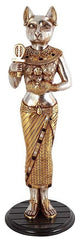 36" Classic Egyptian Cat Goddess Bastet w/ Royal Ankh Statue Sculpture Figurine