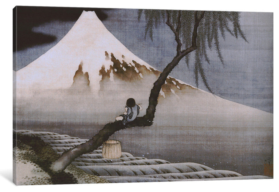 "Boy on Mt Fuji" by Katsushika Hokusai, 18x12x1.5"