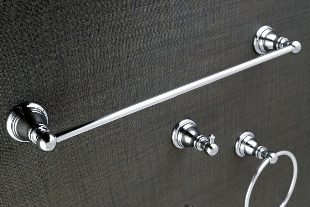 Kingston Brass 4-Piece Bathroom Accessory Set, Polished Chrome