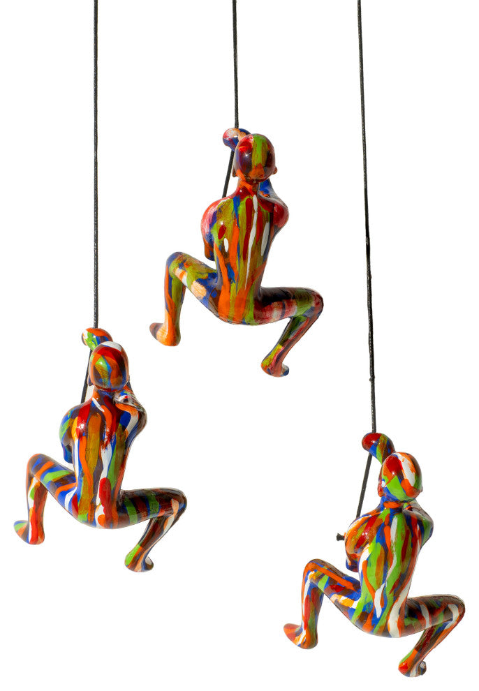 Climbing Man Wall Art 3-Pack Multi-Color