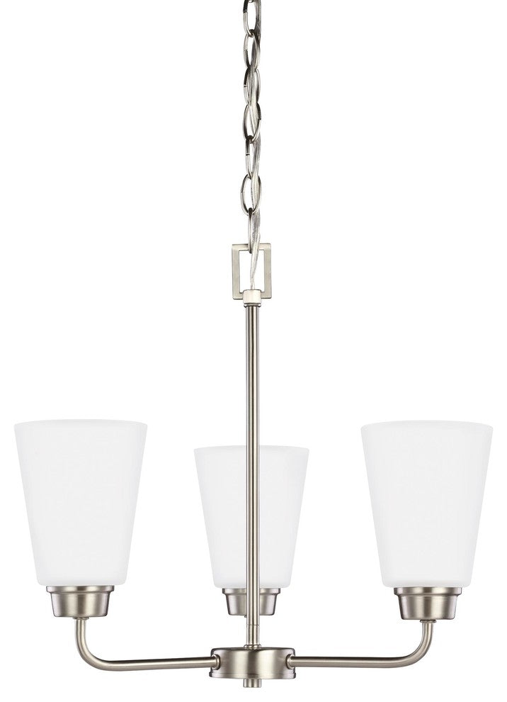 Generation Lighting Lighting 3-Light Chandelier, Brushed Nickel