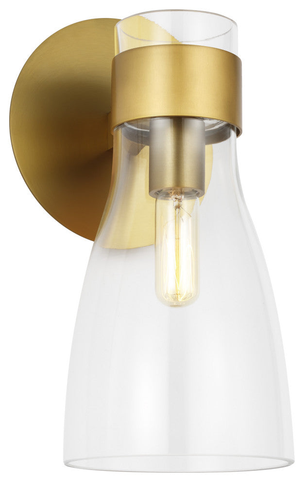 Moritz One Light Sconce, Burnished Brass