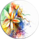 Abstract Multi-Color Flower Fusion, Flower Round Wall Art, 36"