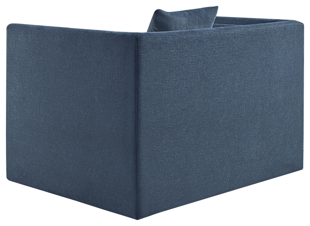 Everett Upholstered Chair, Light Blue, Chenille Fabric