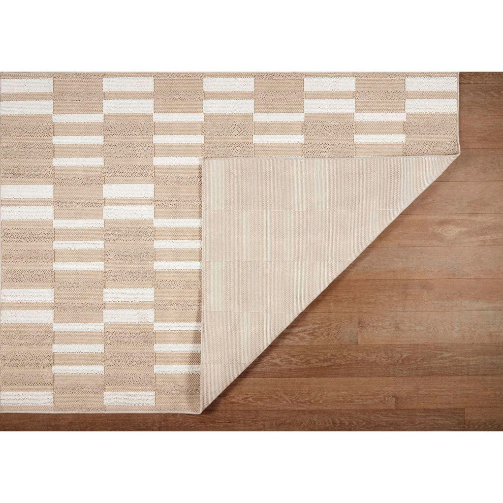 Resort Boxes Area Rug, Beige, 6'7"x9'4"