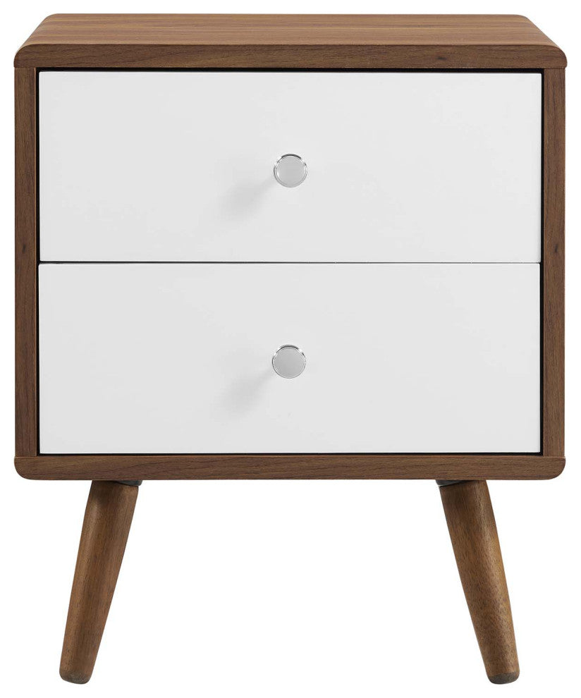 Transmit 2-Drawer Nightstand, Walnut White