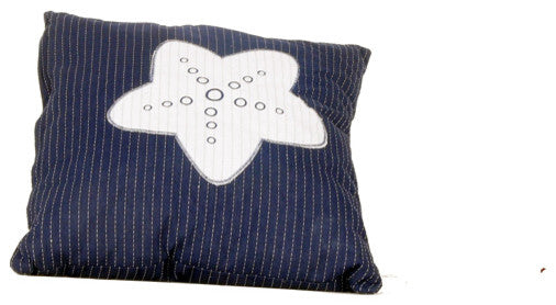 Anne Home, Blue Pillow, White Star, Set Of 2