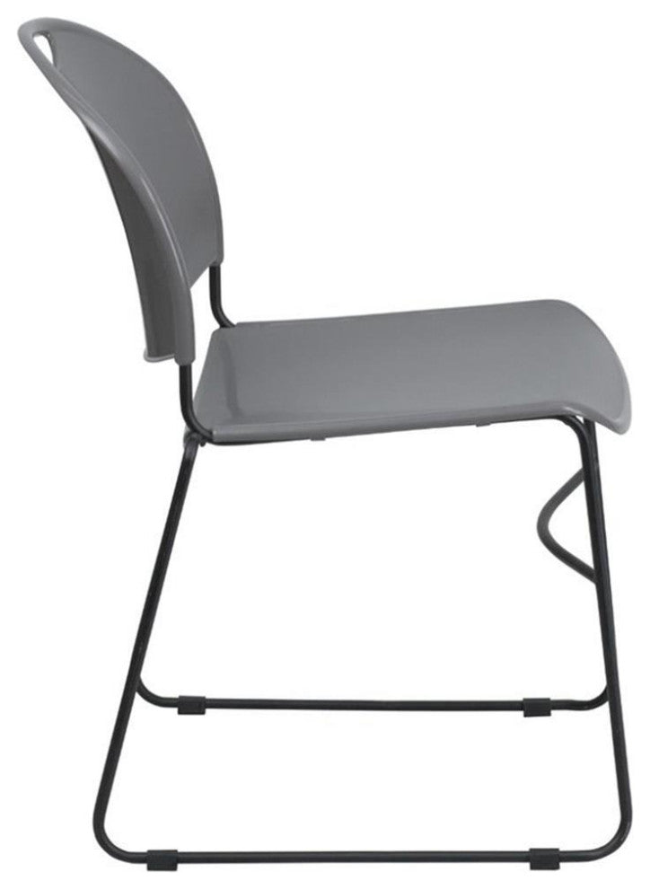 Flash Furniture Hercules Ultra Compact Stacking Chair in Gray and Black