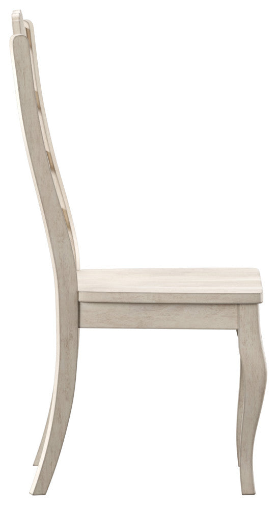 Arbor Hill French Ladder Back Wood Dining Chair, Set of 2, Antique White