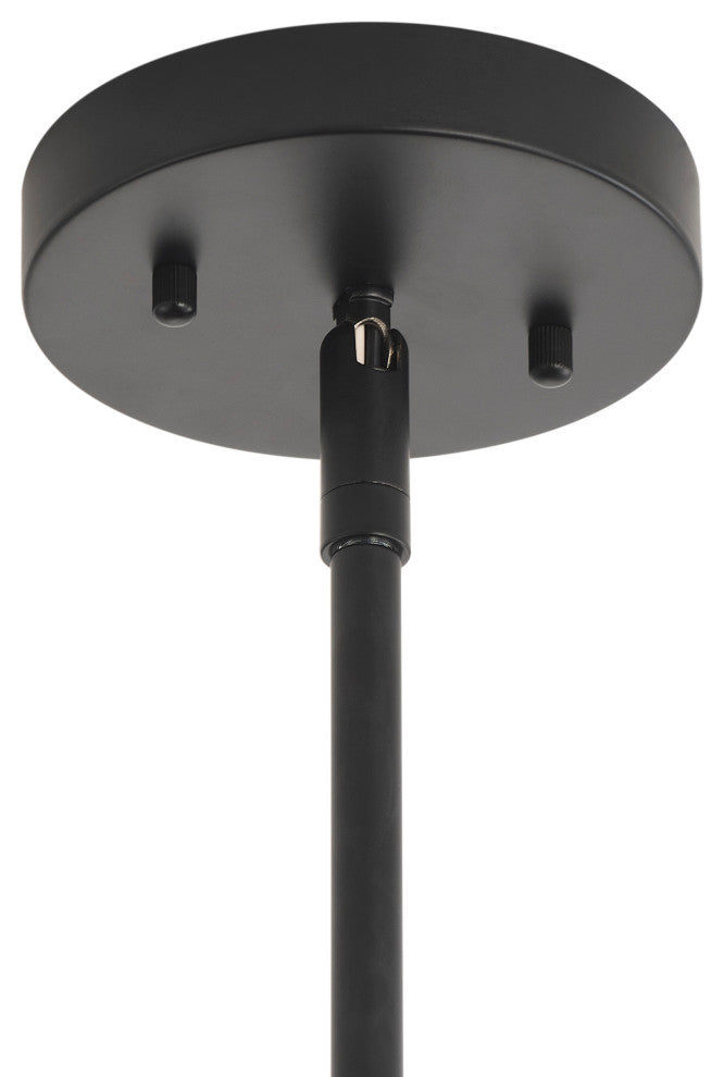 Industrial Matte Black 4-Light Metal Frame Candle Pendant Light