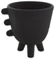 Primitive Porcelain 3 Leg Cache Pot, Black