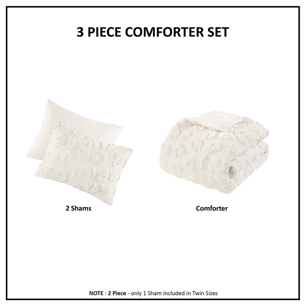 Intelligent Design Larissa Animal Chenille Comforter Set, Off-White