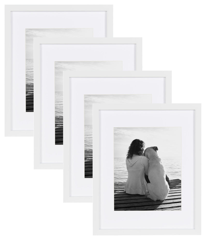 Gallery Wood Picture Frame, Set of 4, White, 11"x14"