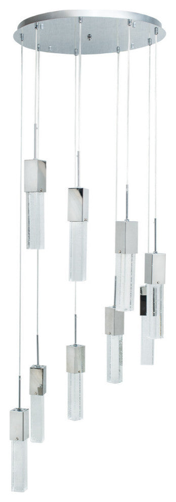 Rectangular Crystal Chandelier // 9 Light