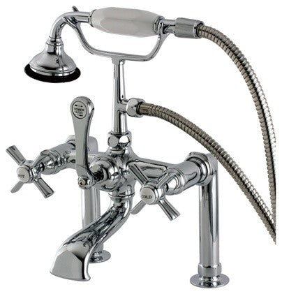 Aqua Vintage Deck Mount Clawfoot Tub Faucet, Polished Chrome