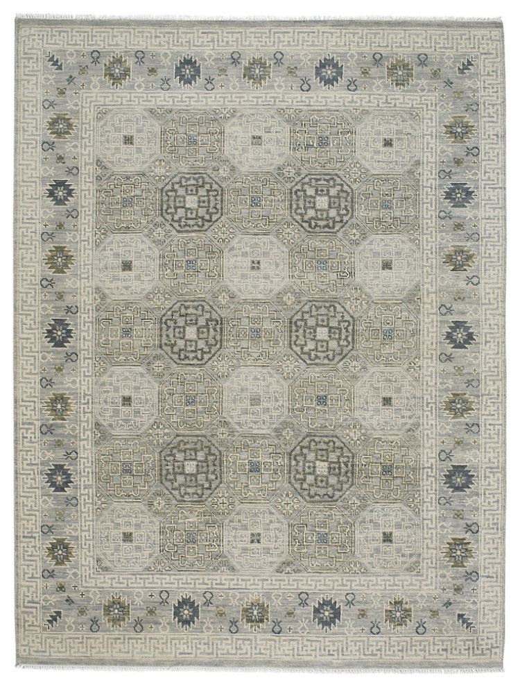 Capel Burmesse-Tile Silver 1884_300 Hand Knotted Rugs - 8' 6" X 11' 6"