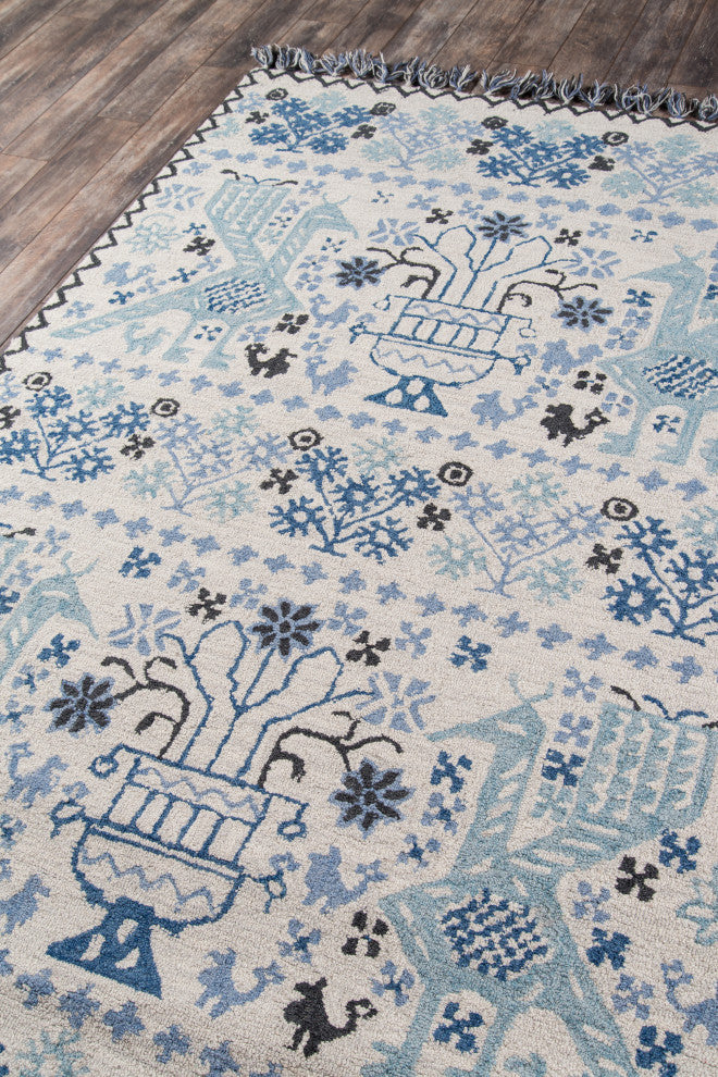 Momeni Tahoe Wool Hand Tufted Blue Area Rug, 7'6"x9'6"
