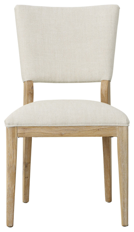 Lonewood Cotton Blend Upholstered Dining Chair, Off-White