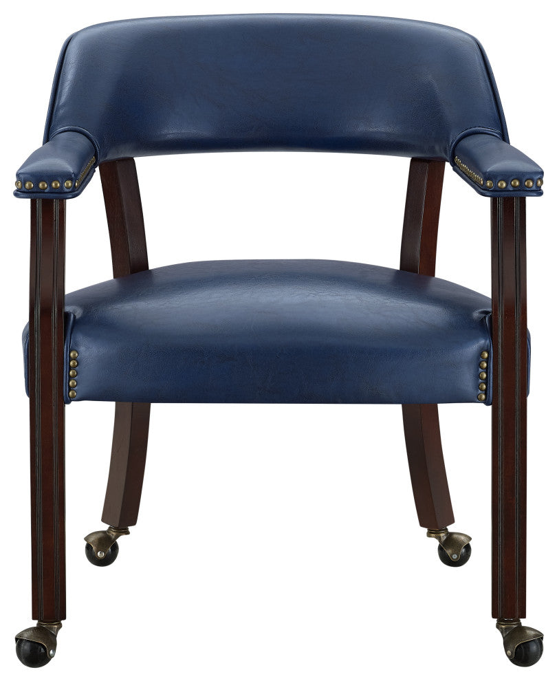Tournament Arm Chair With Casters, Navy