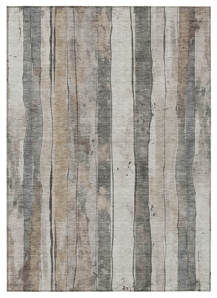 Machine Washable Indoor/Outdoor Chantille ACN1874 Putty 3' x 5' Rug