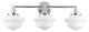 Lavagna 3 Light Schoolhouse Wall Sconce, Polished Chrome, Milk Glass