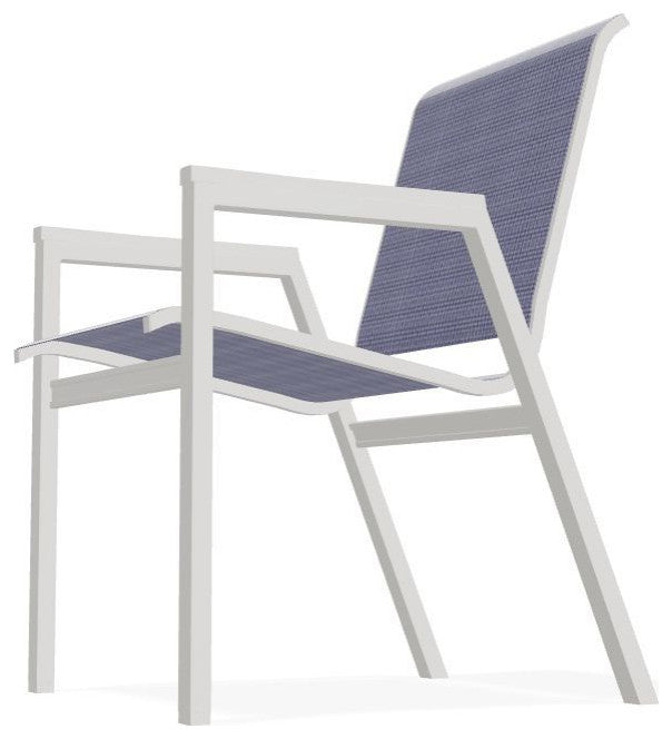 Bazza Sling Stackable Outdoor Dining Chair, Breeze/Snow