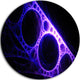 Purple Metal Construction, Abstract Digital Art Round Wall Art, 23"