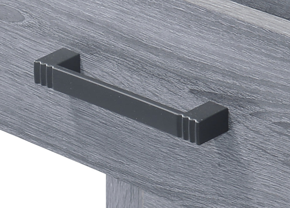 Hudson 3 Drawer Nightstand, Gray