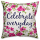 Celebrate Everyday Pink Floral 20x20 Spun Poly Pillow Cover
