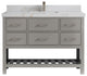 Parker 48" Single Sink Bath Vanity, Elephant Skin Gray 2" Calacatta Sienna