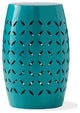 GDF Studio Lilly Outdoor 12" Iron Side Table, Teal