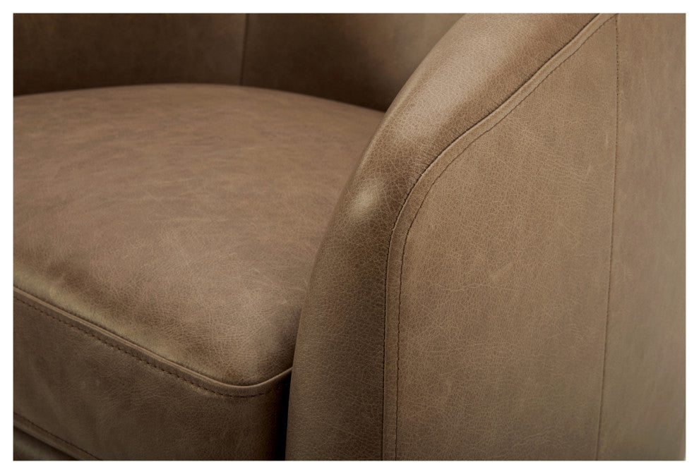Oscy Leather Swivel Chair