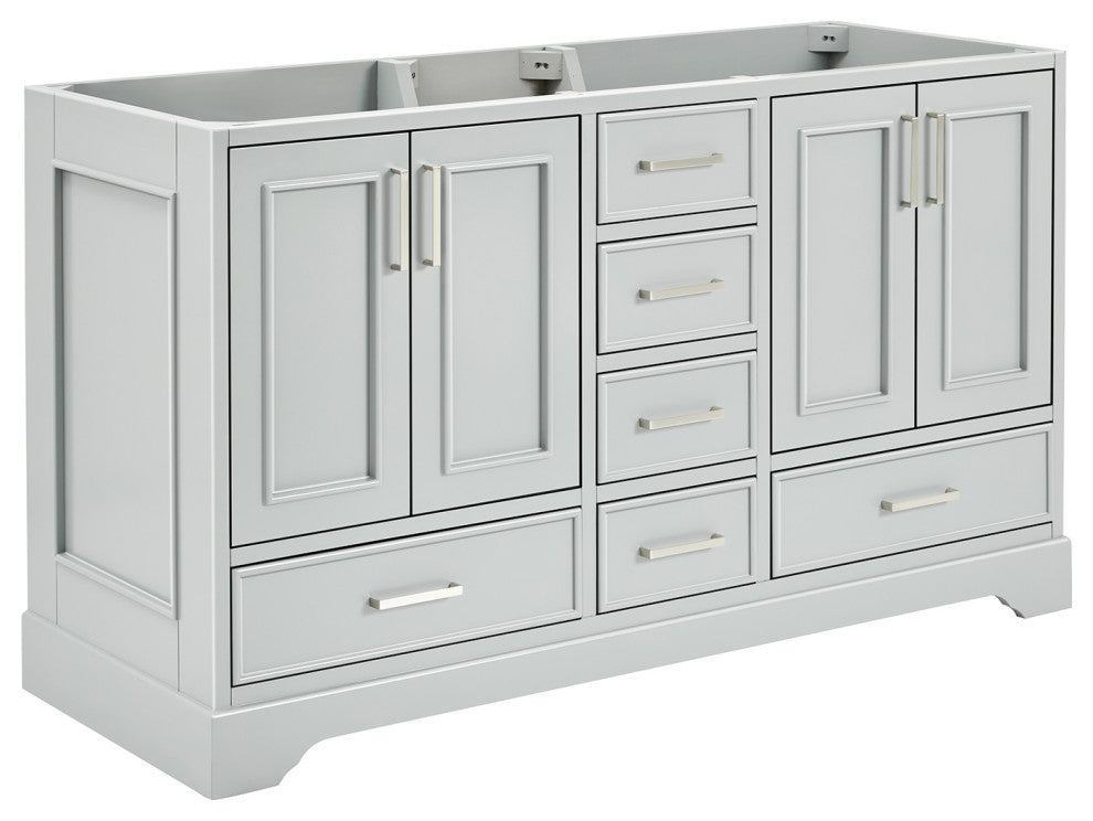 Ariel Stafford 60" Double Sink Bathroom Vanity Base, Gray